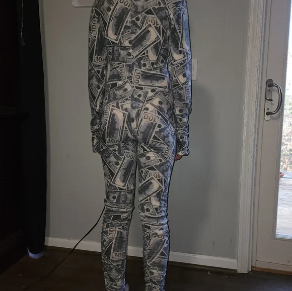 NWT Dolls Kill $100 Bill's Yall ! Sexy Make It Rain Jumpsuit . - Picture 4 of 9
